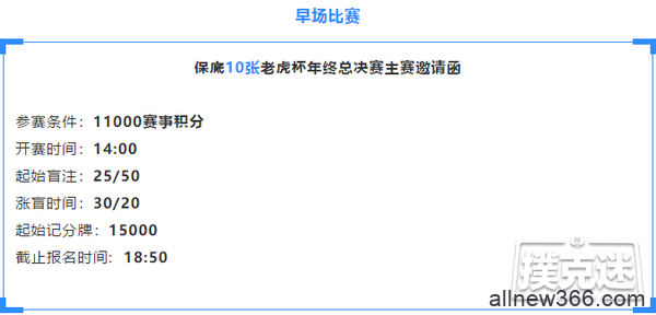 强势来袭！2020 TPC老虎杯年终总决赛超级卫星赛今日开启！