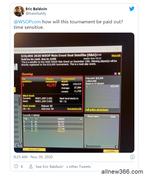 WSOP.com在主赛事卫星赛中的争议