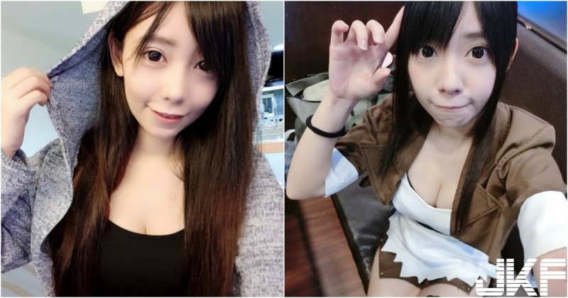 超萌大眼「實況正妹」，玩cosplay「小露酥胸」畫面好驚人，可愛又性感～