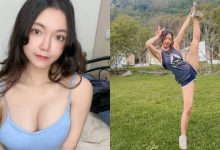 台美混血辣模「毛咪Catty」森林裡秀一字馬！超短真理褲露「白嫩蜜腿」！-蜗牛扑克官方-GG扑克