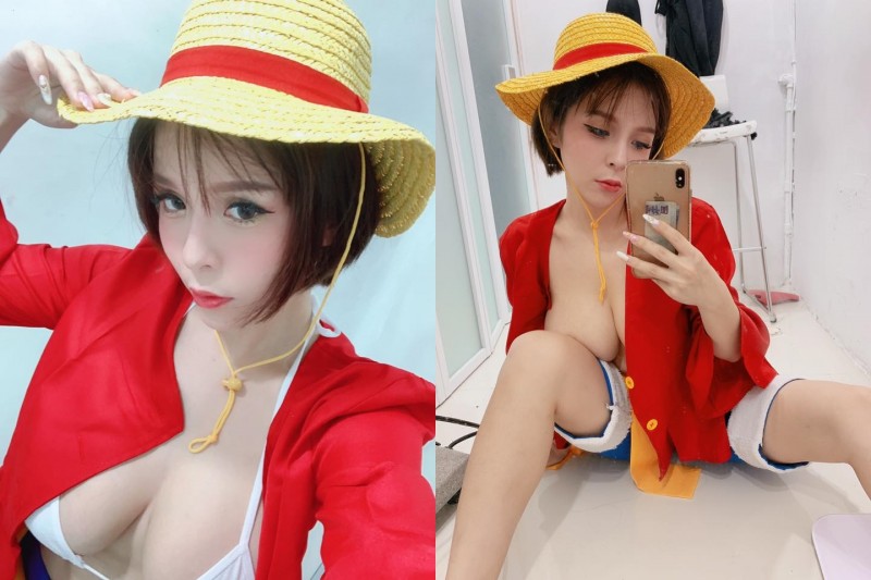 H奶最強波神「陳香菱」性轉Cosplay化身航海王「乳夫」　中路大開衣服都快撐爆