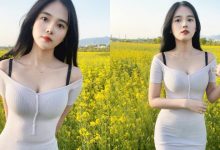 清純正妹「賞花時車頭燈好閃」，「性感的緊身造型」太養眼！-蜗牛扑克官方-GG扑克