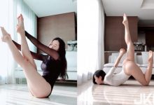 大奶瑜珈騷妹「提肛貼乳韻律服」示範拉筋　高難度「翹屁扭曲身體」讓人看得都硬了-蜗牛扑克官方-GG扑克