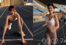短髮女神《深田沐沐》100公尺衝刺　速度不快，幅度卻很大！-蜗牛扑克官方-GG扑克