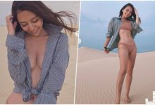 熱情日本妹「沙漠大膽解放美乳」，裡面沒穿直接「中路大開」！-蜗牛扑克官方-GG扑克